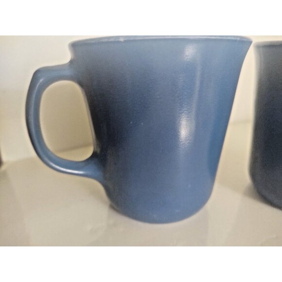 Vintage Pyrex USA Microwave Safe Blue Coffee Mugs Set of 2 - Picture 2 of 9
